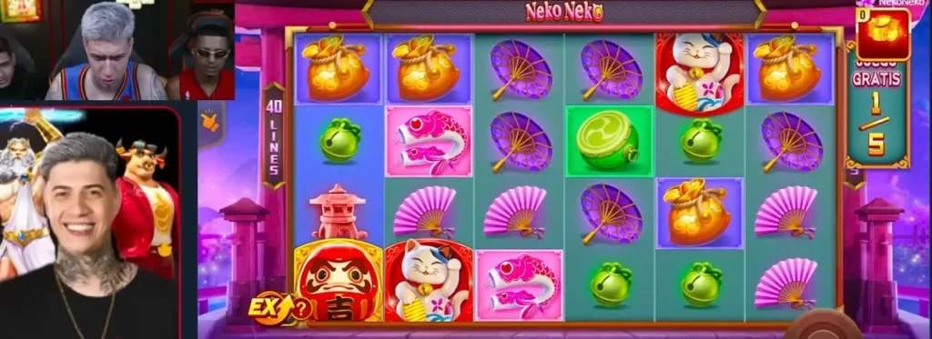 Casino slot reels with RTP dashboard overlay